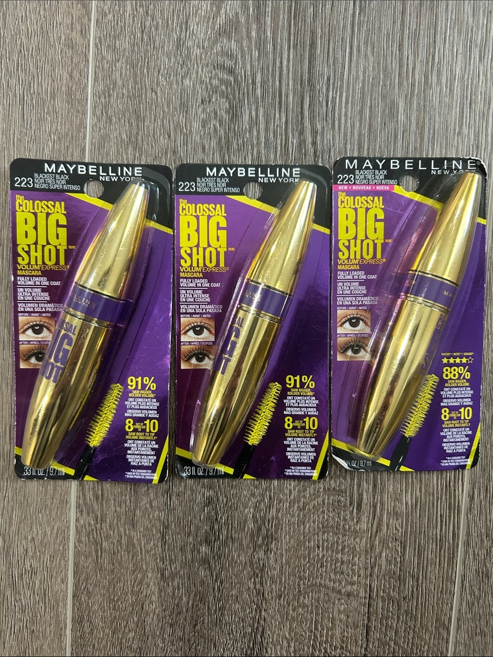 3X Maybelline Colossal Big Shot Mascara #223 blackest black 🌸 FIRM PRICE 🌸